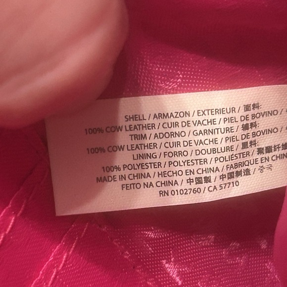 KATE SPADE Pebbled Leather Wristlet Clutch‎ Black Zip Close Pink Liner Cow - Picture 6 of 16